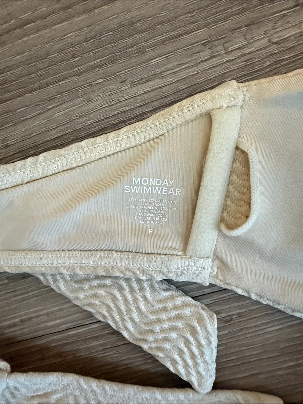 Monday Swimwear Cream Textured Bikini Sett